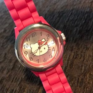 Pink hello kitty watch with gummy band
